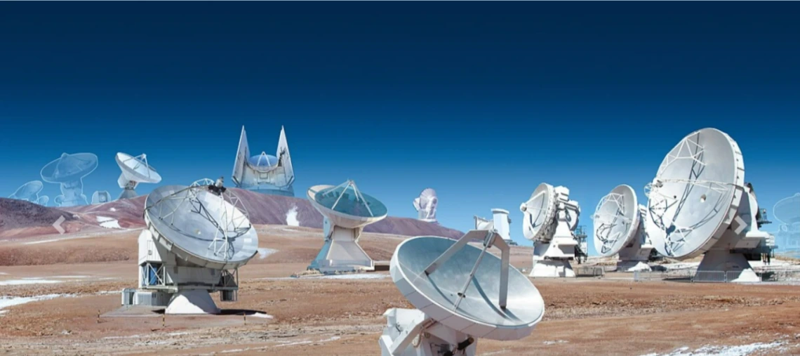 A field of radio telescopes