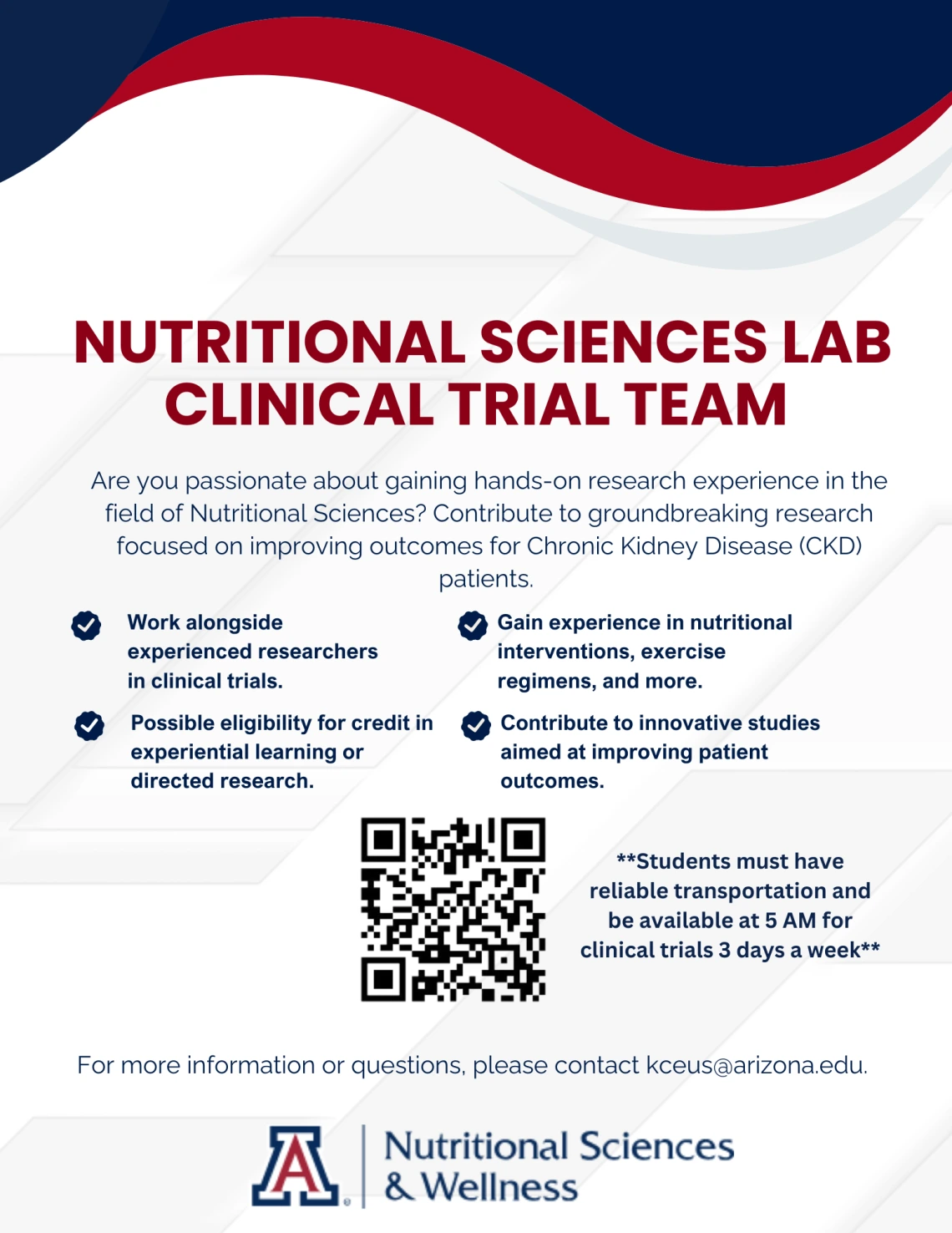 Nutritional Sciences Lab Clinical Trial Team focused on improving outcomes for Chronic Kidney Disease patients